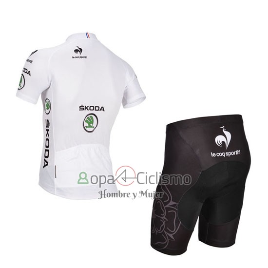 Tour DE Francia Ropa Ciclismo Culotte Corto 2014 Hombre Mangas Cortas Blanco